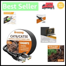 Outdoor 50ft Snagless Ethernet Cable - Direct Burial Support High Performance