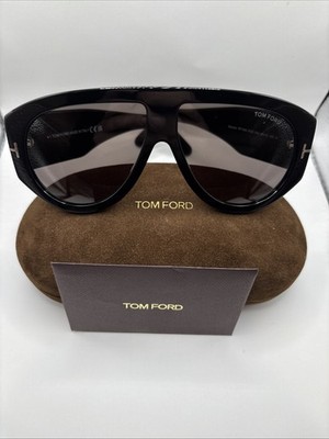 Tom Ford Bronson FT1044 01A Aviator Sunglasses 60mm Shiny Black / Smoke Lens
