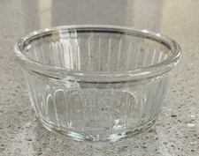 Duralex France 4 oz Clear Glass Ribbed Ramekin Cremê Brûlée Custard Cup