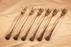 Six Gorham Jac Rose 1885 Sterling Seafood Forks no monogram