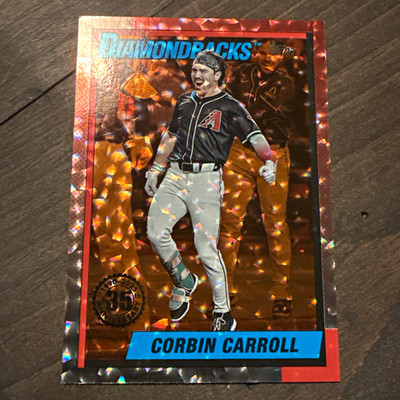 2025 Topps Series 1 -  Corbin Carroll #T90-45 Orange Crackle Foilboard /25