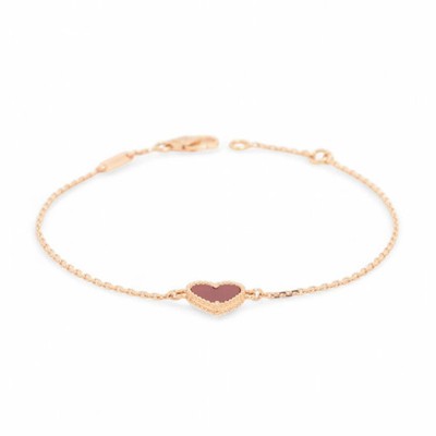 Van Cleef & Arpels Sweet Alhambra Heart Bracelet Carnelian 750PG P0057683