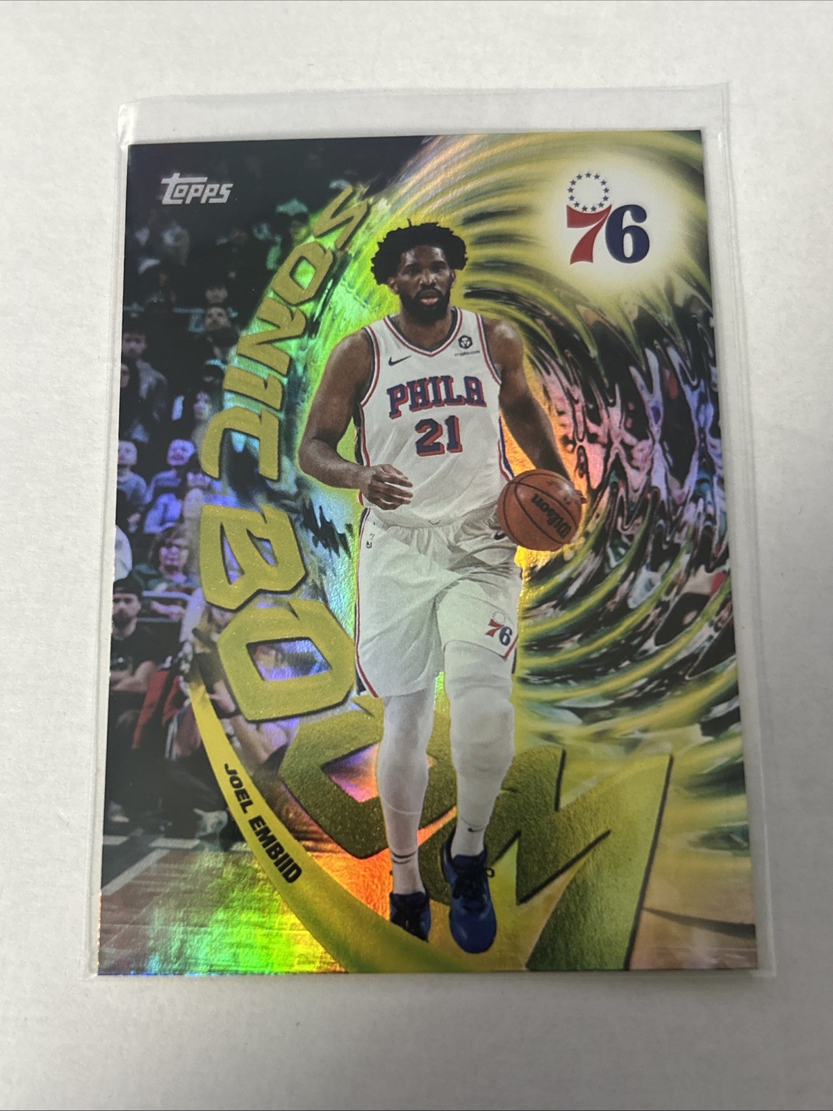 2025 Topps Joel Embiid Sonic Boom Case Hit SSP #SB-10