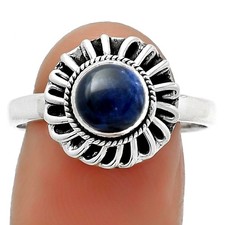 Natural Sodalite 925 Sterling Silver Ring s.9 Jewelry R-1596