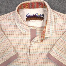 Robert Graham Polo Shirt Mens LargeMulticolor Classic Fit Short Sleeve Preppy