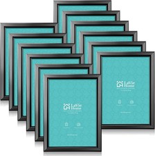 12 Pack Black 5x7 Picture Frames Set Wall/Table Photo HD Glass Display