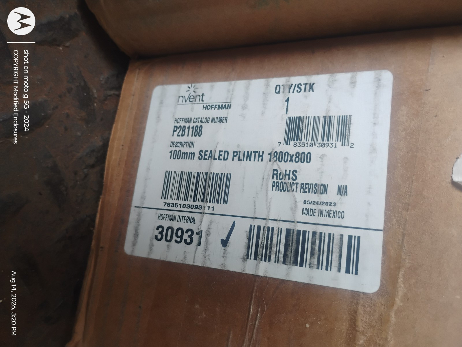 NVENT Hoffman P2B1188 Plinth base NEW NIB