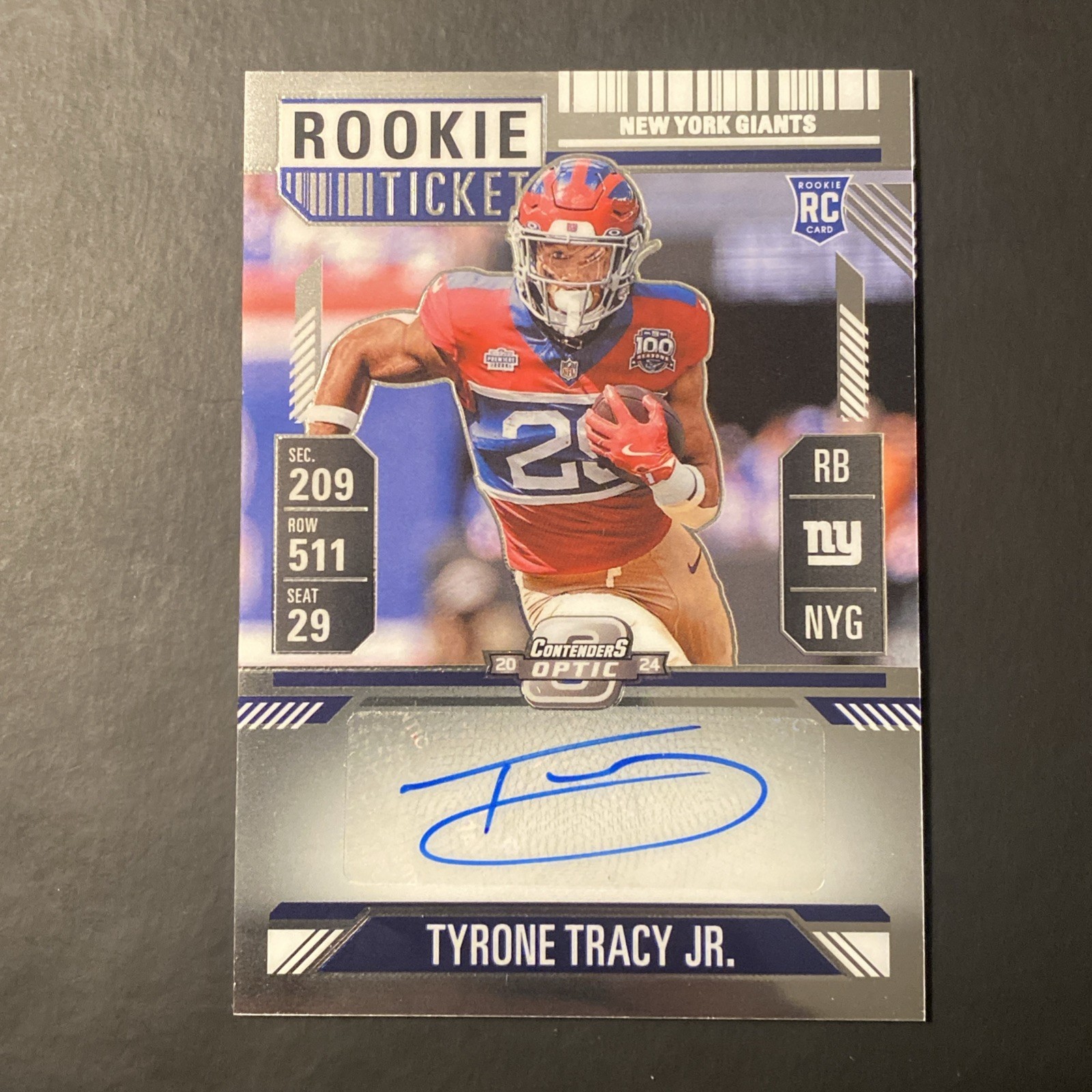 2024 Contenders Optic Tyrone Tracy Jr. Rookie Ticket Auto RC #166