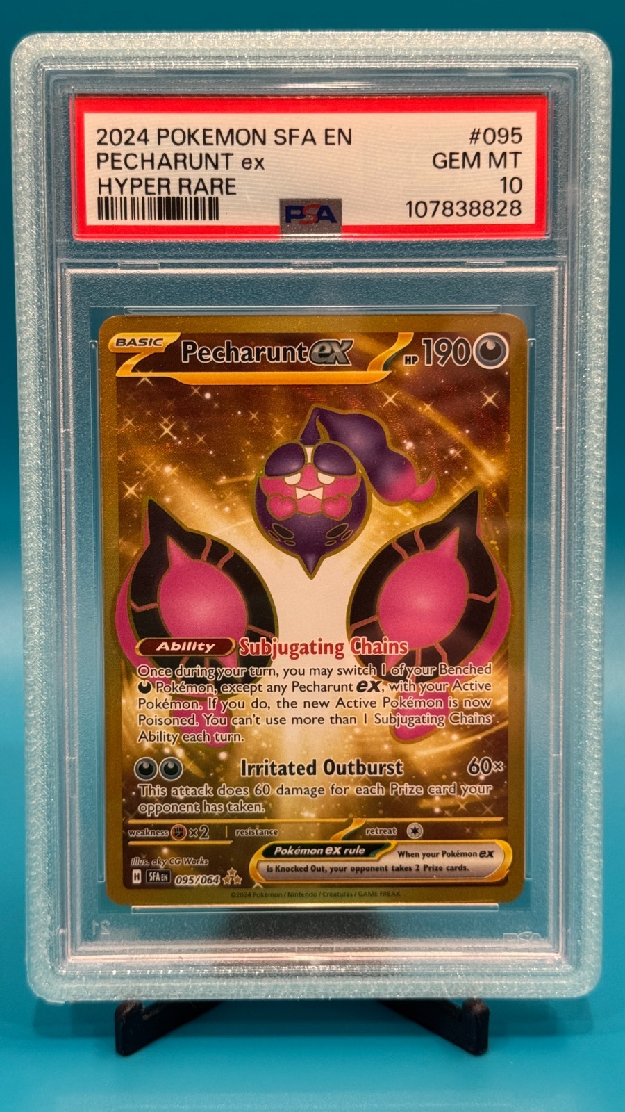 2024 Pokemon Sfa En-Shrouded Fable Hyper Rare Pecharunt Ex #095 PSA 10