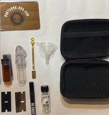 Full Snuff Kit Mirror Straw Zippered Storage Bag Compact Travel Setup 10 Items