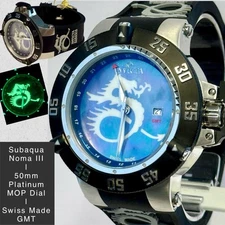 50mm Luminous DRAGON | Platinum MOP | Swiss GMT | Subaqua Noma III Invicta Watch