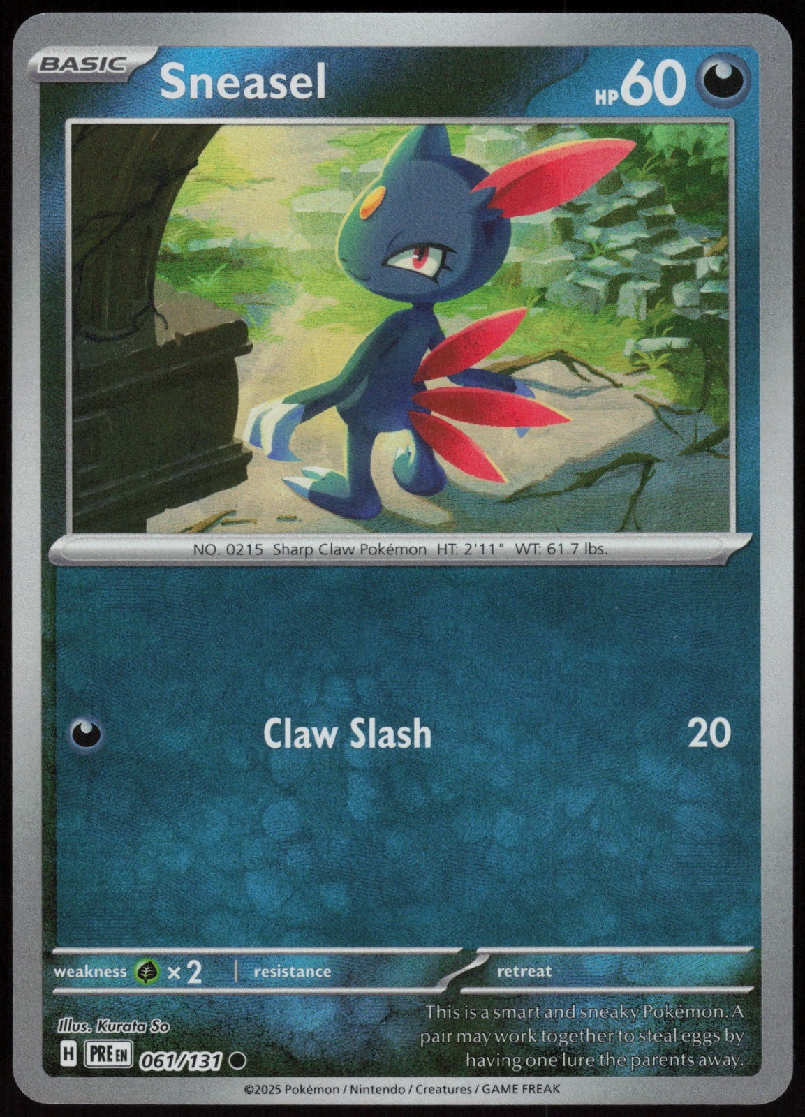 Sneasel (Master Ball Pattern) Common SV: Prismatic Evolutions 061/131 NM