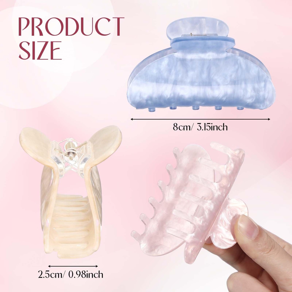 16 Pcs Large Acrylic Hair Claw Clips Bulk for Women  display picture 1