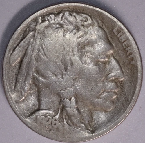 1926 S Buffalo 5c F+ / KEY DATE COIN / Lowest Mintage Buffalo, Only 970,000