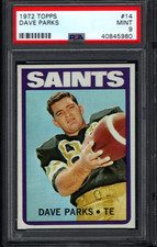 1972 Topps Football #14 Dave Parks PSA 9 Mint New Orleans Saints