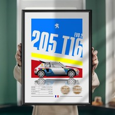 Peugeot 205 T16 Evo 2, WRC, Group B, Juha Kankkunen, Ralley, Poster, Wall Art