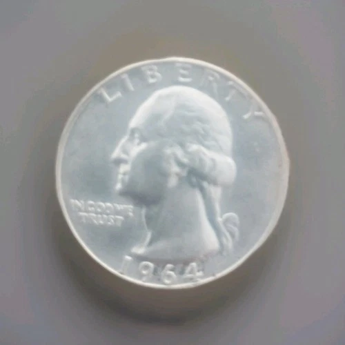 1964-D Washington Quarter .900 Silver Coin BU (Brilliant Uncirculated) Good Cond