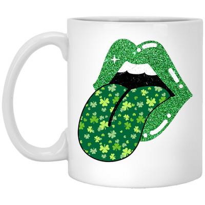 Patrick Lips, Patrick Glitter, St. Patrick's Day, Patrick Leaves Mug 11oz 15oz