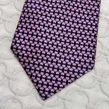 Italian STEFANO RICCI Tie SILK Geometric NAVY...
