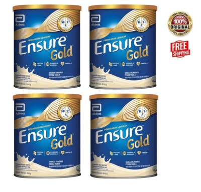4x Abbott Ensure Gold Complete Nutrition Milk Powder Vanilla Flavor 850g