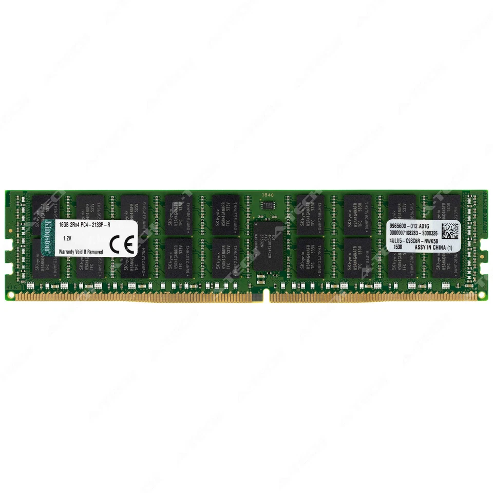 Kingston 16GB 2Rx4 PC4-2133 RDIMM DDR4-17000 ECC Registered Server Memory RAM 1x