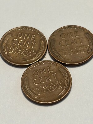 1935 p,d,s lincoln cents 3 coins one price free shipping