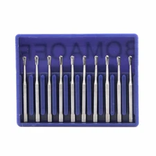 10 Pcs Dental Carbide Tungsten Steel Bur Drill FG245 Pear-shaped High Speed