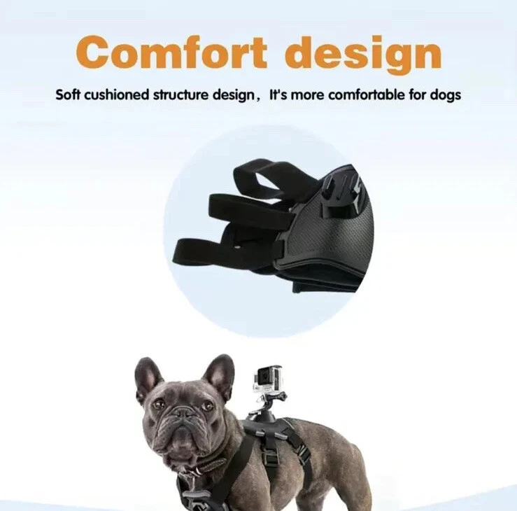 GoPro Dog Harness Mount Adjustable Fit for All Hero Models Black