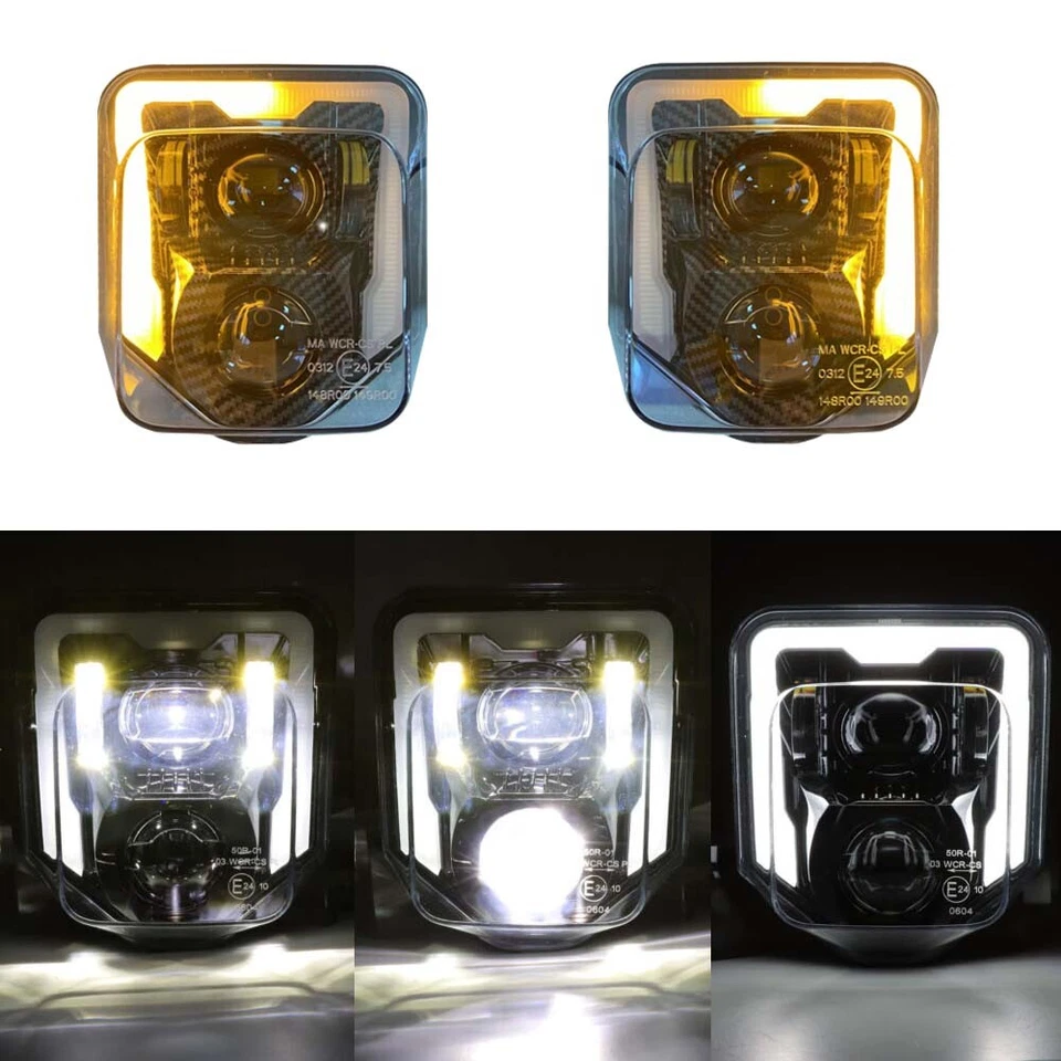 Faro LED con intermitente amarillo para Husqvarna FC 250/350/450 FE 250/450/701SM Foto 4 de 4