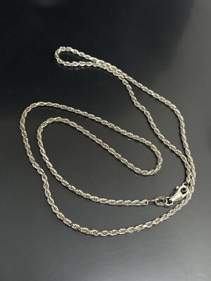 FAS Signed Sterling Silver 925 Italy 6.44g Rope Twisted 20” Casual