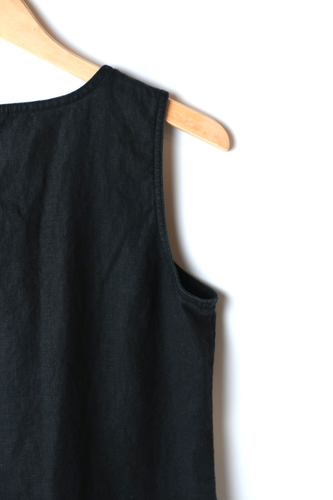 J. Jill 100% Leinen Kleid Damen S schwarz ärmellos Freizeit Tank leicht - Bild 8 von 9