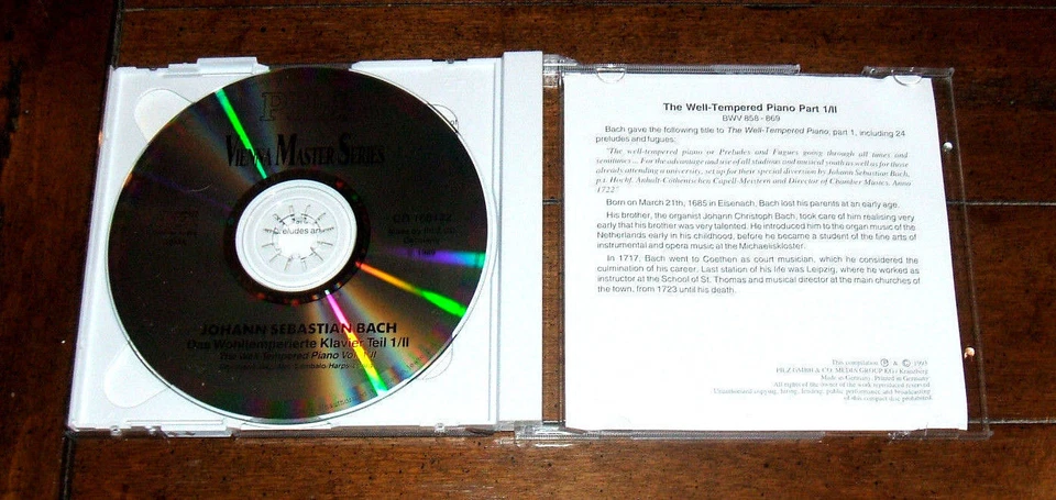 Johann Sebastian Bach - The Well-Tempered Piano 2 CD Set German Import RARE Foto 4 de 4