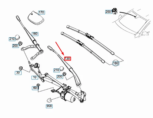 MERCEDES-BENZ GLA X156 FRONT RIGHT WIPER ARM RHD A1768200344 - Picture 1 of 5