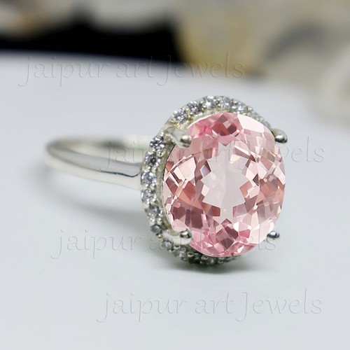 Natural Gemstone Jewelry 925 Sterling Silver Halo Diamond