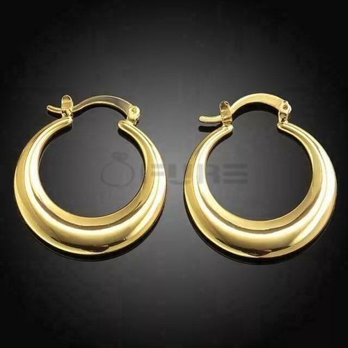Hypoallergenic 925 Sterling Silver Filled Moon Shaped Hoop Huggies Stud Earrings - Picture 3 of 44