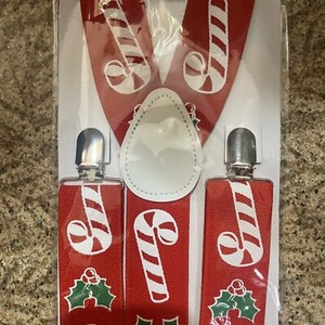 Beistle Candy Cane & Holly Suspenders - (1 Pack) New In Opened Package