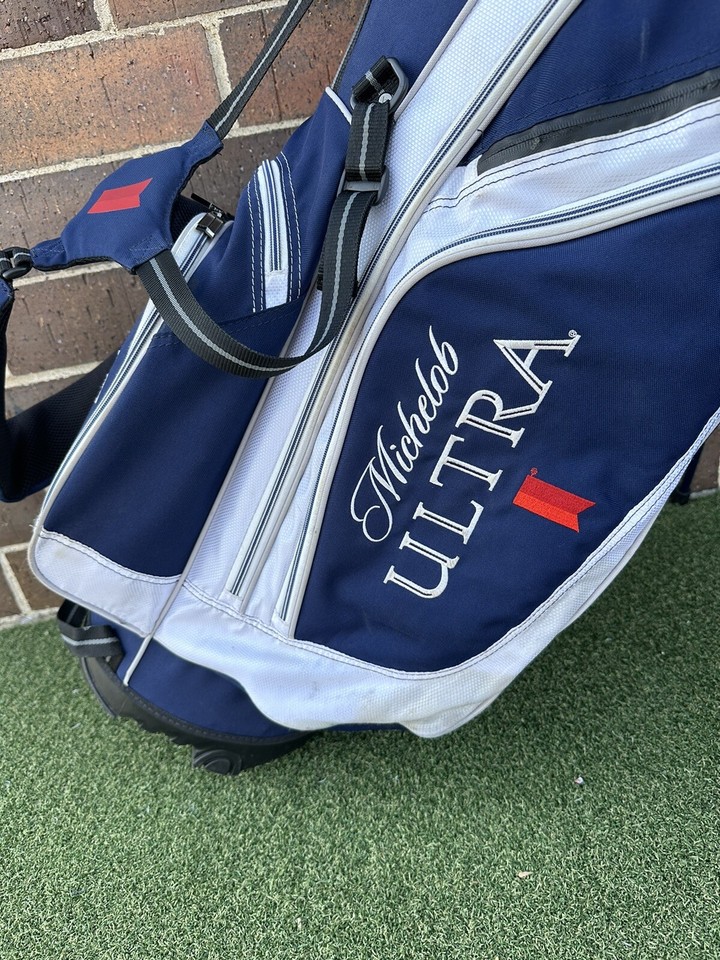 Michelob Ultra Callaway Golf Stand Bag 7 Way Top Dual Strap Blue/White