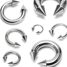 Piercing Fer à Cheval en Acier Chirurgical Argenté  Horseshoe Nez Oreille Pointe