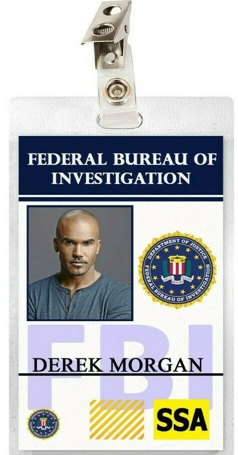 Criminal Minds TV Show ID Badge Derek Morgan Cosplay Prop Costume