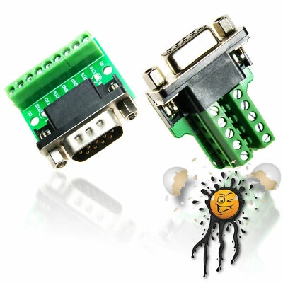 RS232 UART serial Schraub-Adapter mini DB9 female/male Null-Modem Konverter