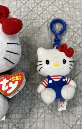 Hello Kitty Ty Beanie Baby + Ty Hello Kitty Keychain Lot Of 2 - Picture 3 of 24