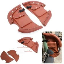 For Indian Chief Chieftain Roadmaster Brown Lower Chap Leg Warmer Wind Deflector