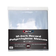 1000 BCW 12" Vinyl Record Album Outer Sleeves BCW Polyethylene 3 Mil