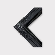 9 x 12 In Stock-Traditional compo Xl ornate corners wood frame, HIGH GLOSS BLACK