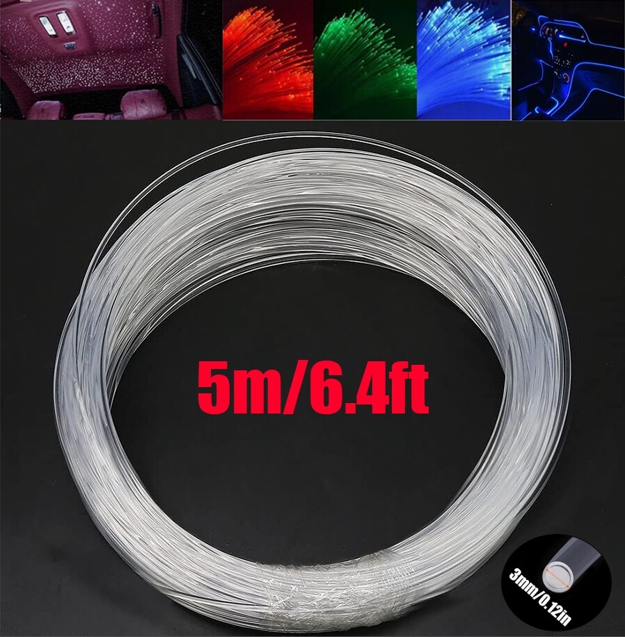 3mm Plastic End Glow Optic Fiber Cable Home Car Led Ceiling Light Decor 5 Meters