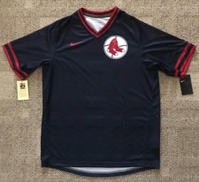 Nike Shirt Top MLB Boston Red Sox Short Sleeve V-Neck Cooperstown 80 Men's L