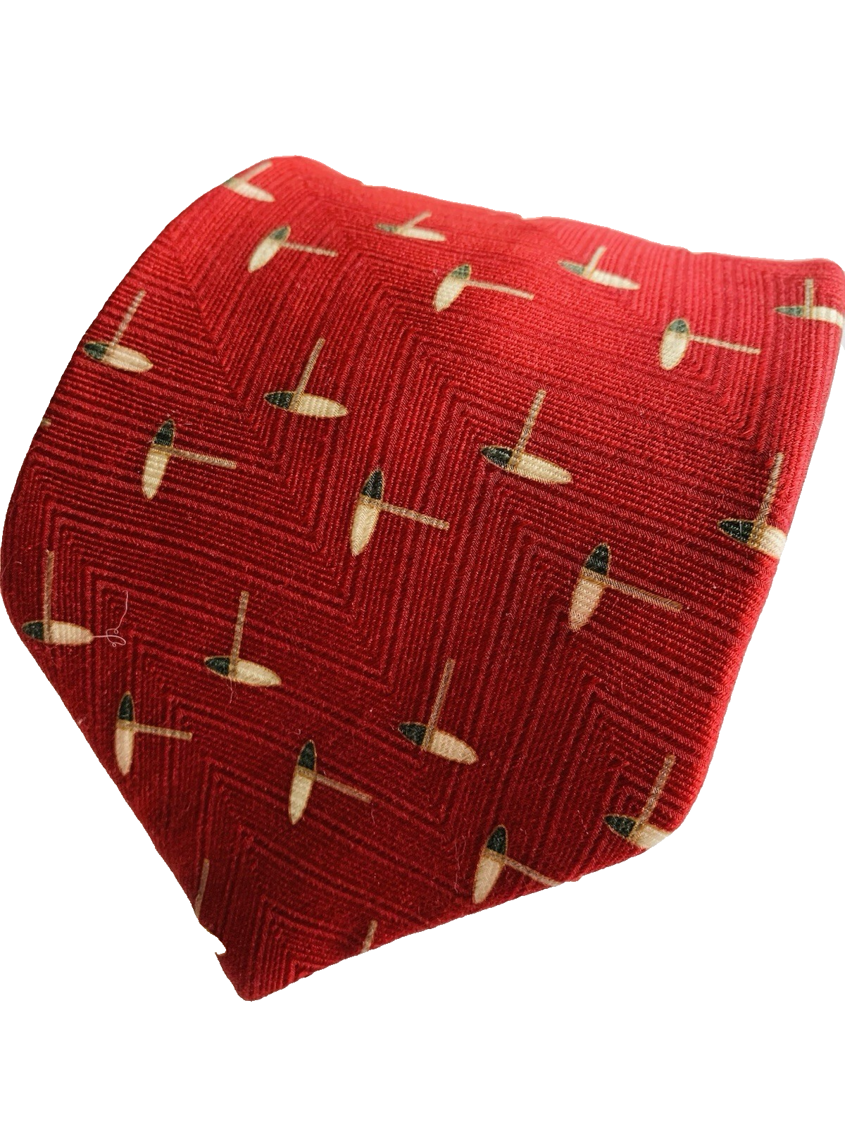 Neo Bill Blass Red Geometric Silk Tie 4in Width 56in Length
