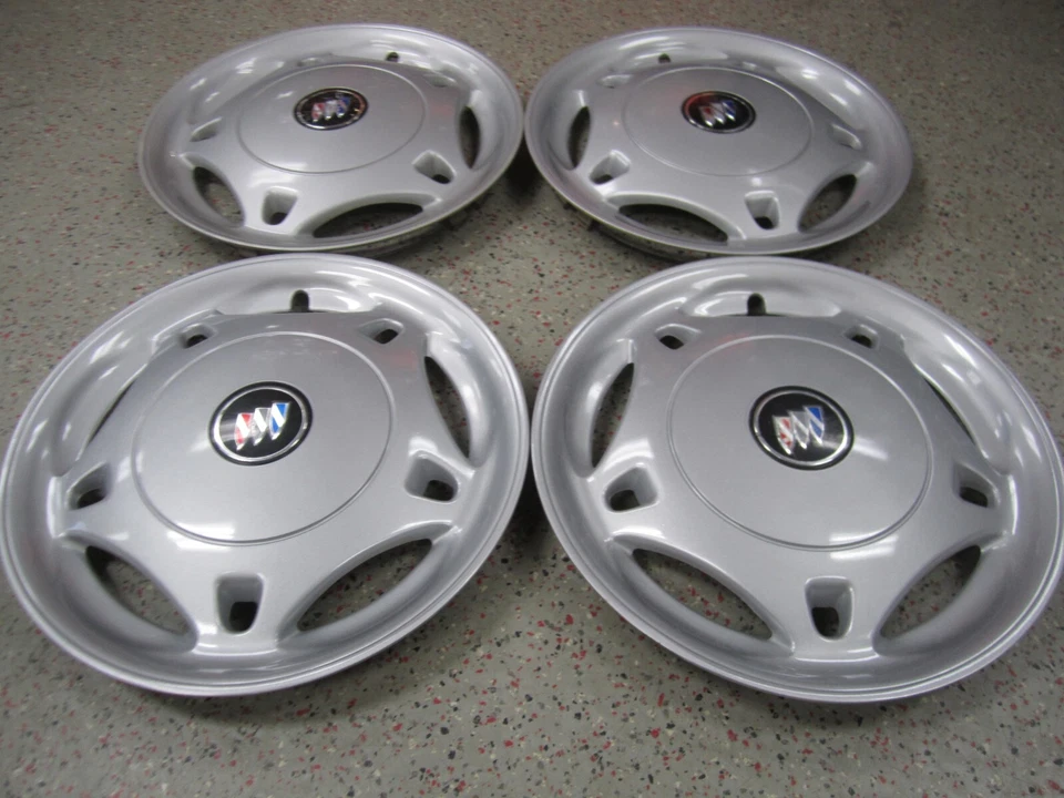 Cubierta de rueda plateada Buick Skylark 1992-1993 14" OEM 22568952 1136 - Juego/4* Foto 2 de 4