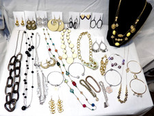 Costume Jewelry Lot- Great Variety Earrings Necklaces Bracelets 27-28 Pcs.  