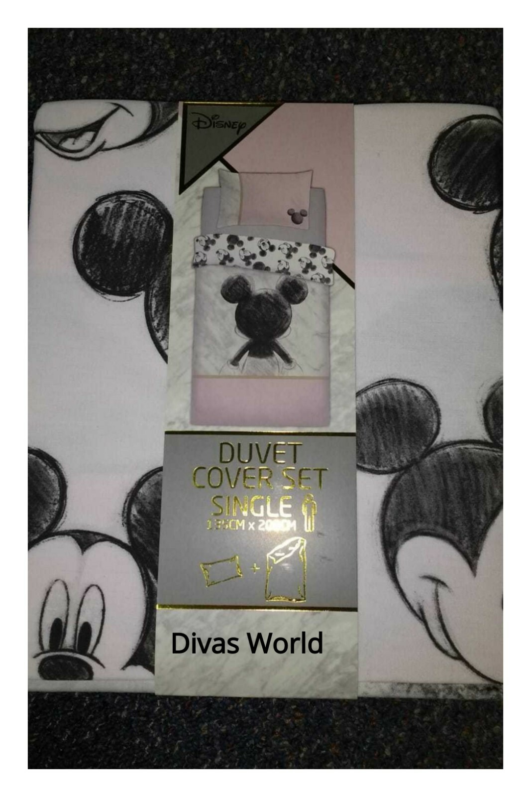 Disney Mickey Mouse Duvet Cover Set Single Reversible Pillow Case Bed ...